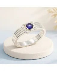 Blue Sapphire Ring - 925 Sterling Silver Handmade Gift for Him