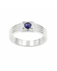 Blue Sapphire Ring - 925 Sterling Silver with Gold Plated Handmade Gift