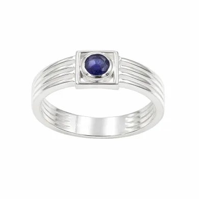 Blue Sapphire Ring - 925 Sterling Silver Handmade Gift for Him