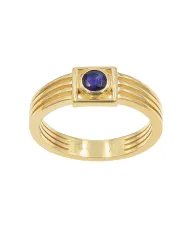 Blue Sapphire Ring - 925 Sterling Silver with Gold Plated Handmade Gift