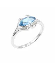 Blue Sapphire Ring - 925 Sterling Silver with Gold Plated Handmade Gift