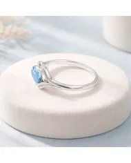 Swiss Blue Topaz Marquise Ring - 925 Sterling Silver Women's Jewelry