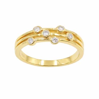 Moissanite Diamond Ring – Gold Plated in 925 Sterling Silver Unique Band
