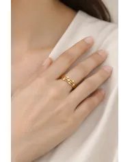 Moissanite Diamond Ring – Gold Plated in 925 Sterling Silver Unique Band