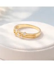 Moissanite Diamond Ring – Gold Plated in 925 Sterling Silver Unique Band