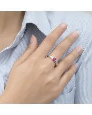 Round Ruby Solitaire Ring – Handcrafted 925 Sterling Silver Band