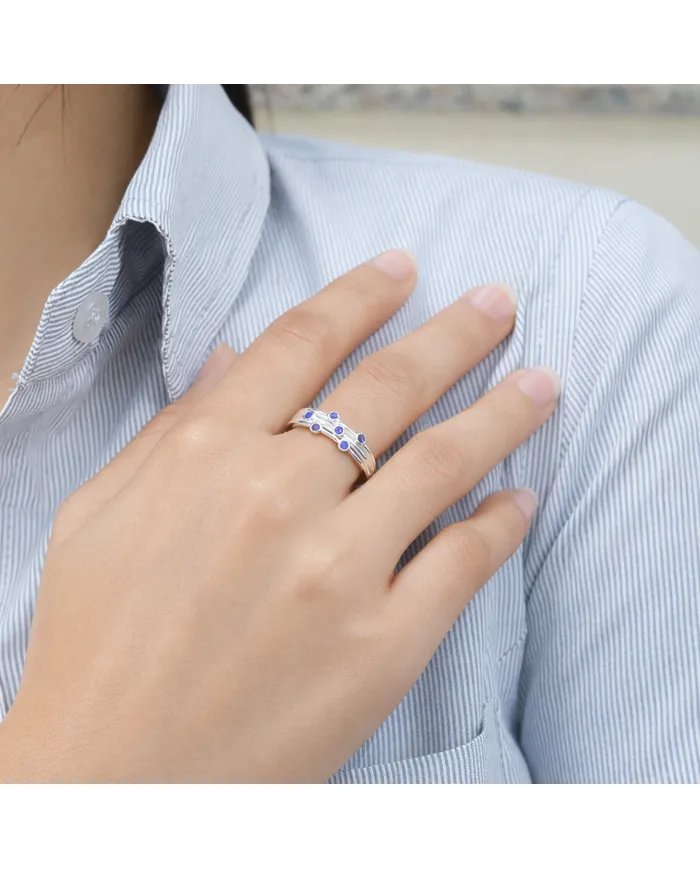 Blue Sapphire Ring – Gold Plated 925 Sterling Silver Handmade Jewelry