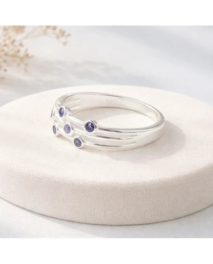 Blue Sapphire Ring – 925 Sterling Silver Handmade Gemstone Band