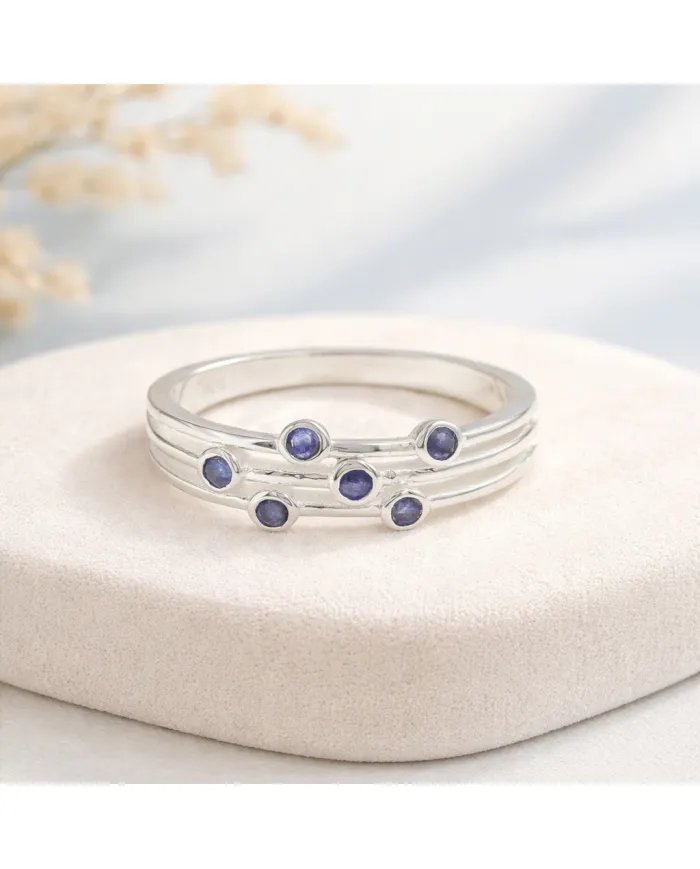 Blue Sapphire Ring – Gold Plated 925 Sterling Silver Handmade Jewelry