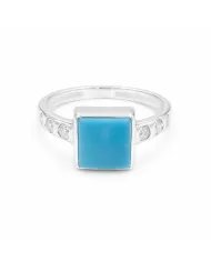 Arizona Turquoise Ring with Moissanite | 925 Silver Handmade Jewelry