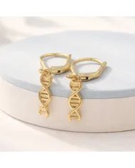 DNA Double Helix Earrings | Gold Plated 925 Silver Science Jewelry