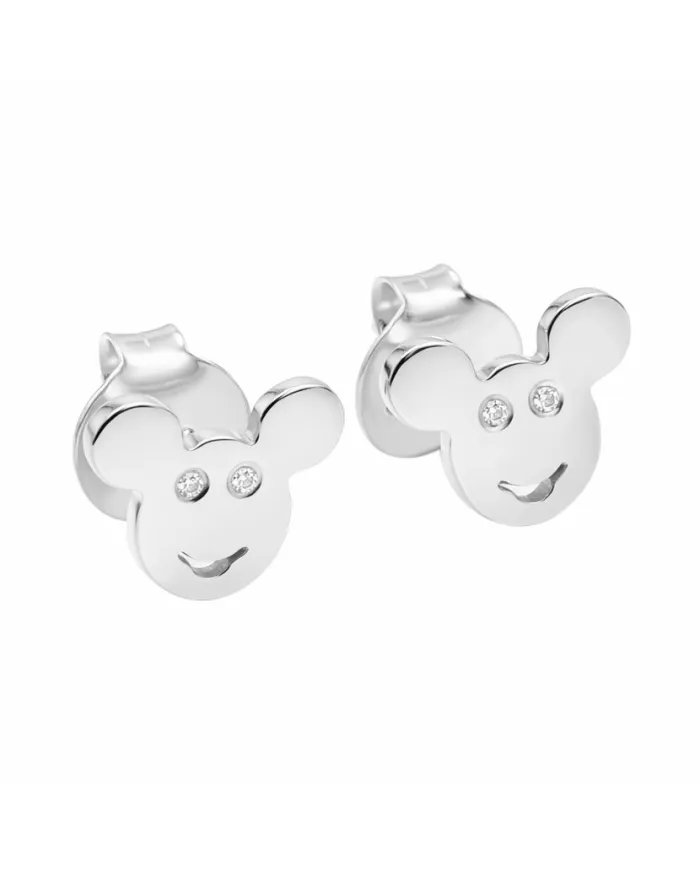 Moissanite Mickey Mouse Stud Earrings | 925 Sterling Silver Disney Gift
