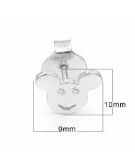 Moissanite Mickey Mouse Stud Earrings | 925 Sterling Silver Disney Gift