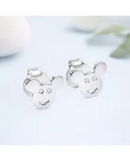 Moissanite Mickey Mouse Stud Earrings | 925 Sterling Silver Disney Gift