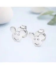 Moissanite Mickey Mouse Stud Earrings | 925 Sterling Silver Disney Gift