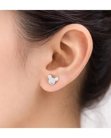Moissanite Mickey Mouse Stud Earrings | 925 Sterling Silver Disney Gift