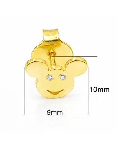 Moissanite Mickey Mouse Stud Earrings | 925 Sterling Silver Disney Gift