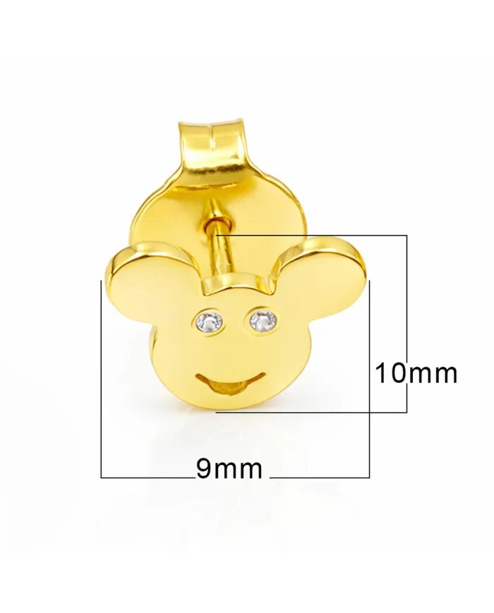 Moissanite Mickey Mouse Stud Earrings | 925 Sterling Silver Disney Gift