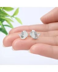 925 Silver Dolphin Ocean Animal Post Stud Earrings | Handmade Jewelry