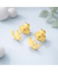 Dolphin Stud Earrings – Gold Plated 925 Silver Handmade Jewelry