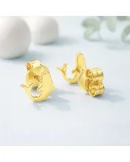 Dolphin Stud Earrings – Gold Plated 925 Silver Handmade Jewelry