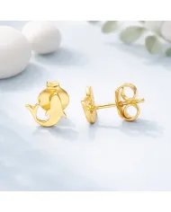 Dolphin Stud Earrings – Gold Plated 925 Silver Handmade Jewelry