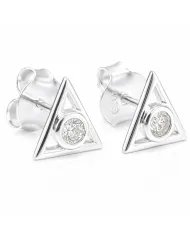 Moissanite Triangle Stud Earrings – Gold Plated 925 Silver Handmade Gift