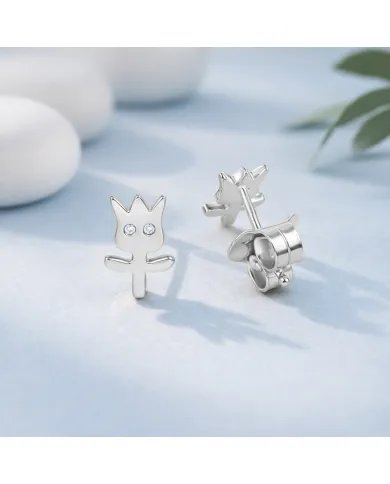 Moissanite Groot Stud Earrings – 925 Silver Handmade Marvel Gift