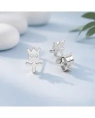 Moissanite Groot Stud Earrings – 925 Silver Handmade Marvel Gift