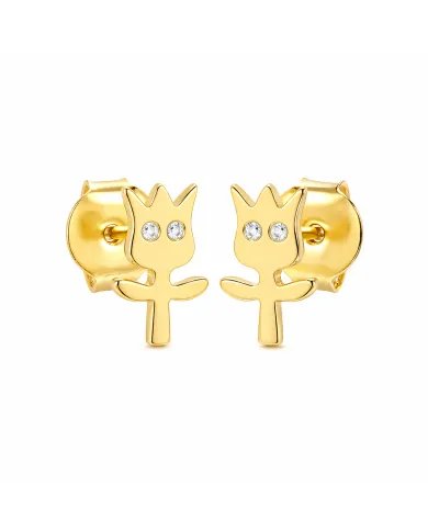 Moissanite Groot Stud Earrings – Gold Plated 925 Silver Handmade Jewelry