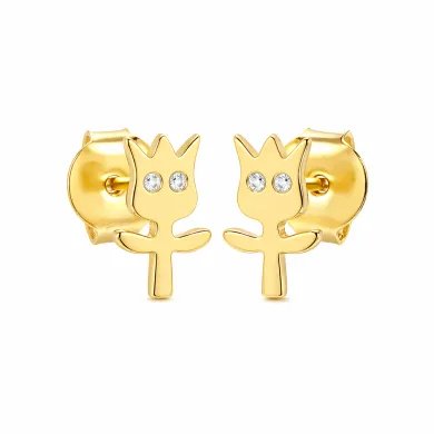 Moissanite Groot Stud Earrings – Gold Plated 925 Silver Handmade Jewelry