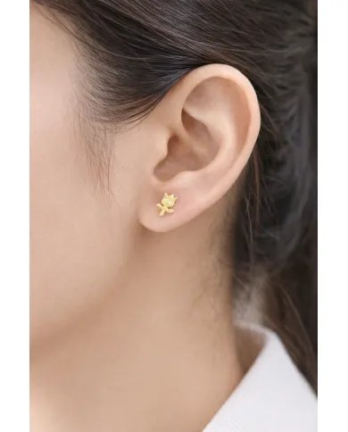 Moissanite Groot Stud Earrings – Gold Plated 925 Silver Handmade Jewelry