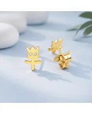 Moissanite Groot Stud Earrings – Gold Plated 925 Silver Handmade Jewelry