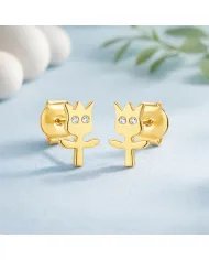 Moissanite Groot Stud Earrings – Gold Plated 925 Silver Handmade Jewelry
