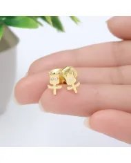 Moissanite Groot Stud Earrings – Gold Plated 925 Silver Handmade Jewelry