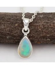 Ethiopian Opal Pendant - 925 Sterling Silver Gemstone Jewelry for Women
