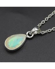 Ethiopian Opal Pendant - 925 Sterling Silver Gemstone Jewelry for Women