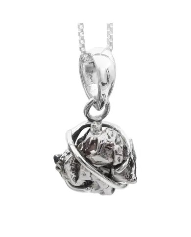 Raw Meteorite Pendant – 925 Sterling Silver Handmade Unisex Jewelry