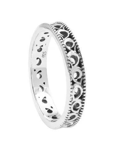 925 Sterling Silver Oxidized Ring – Minimalist Band Jewelry for Her