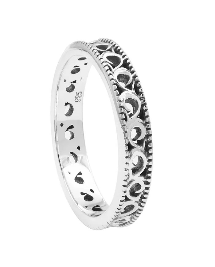 925 Sterling Silver Oxidized Ring – Minimalist Band Jewelry for Her