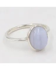 Blue Lace Agate Ring - 925 Sterling Silver Handmade Gemstone Jewelry