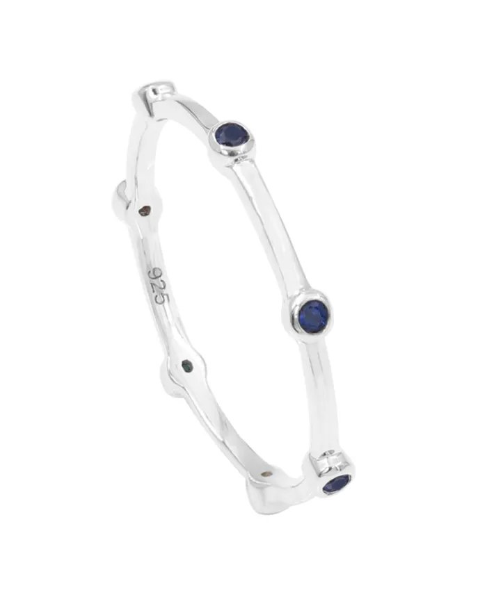 Cubic Zircon Tanzanite Ring in Sterling Silver – Gemstone Jewelry