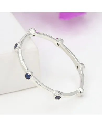 Cubic Zircon Tanzanite Ring in Sterling Silver – Gemstone Jewelry