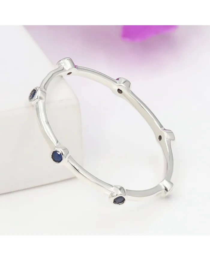 Cubic Zircon Tanzanite Ring in Sterling Silver – Gemstone Jewelry