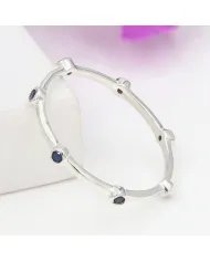 Cubic Zircon Tanzanite Ring in Sterling Silver – Gemstone Jewelry