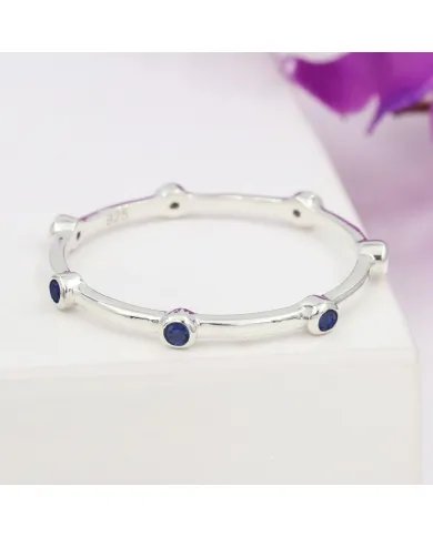 Cubic Zircon Tanzanite Ring in Sterling Silver – Gemstone Jewelry