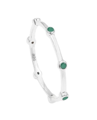 Emerald Gemstone Ring - 925 Sterling Silver - Minimalist Jewelry