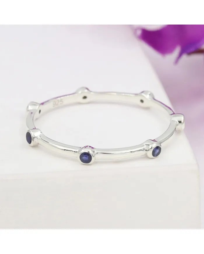 Blue Sapphire Ring in 925 Sterling Silver – Minimalist Jewelry