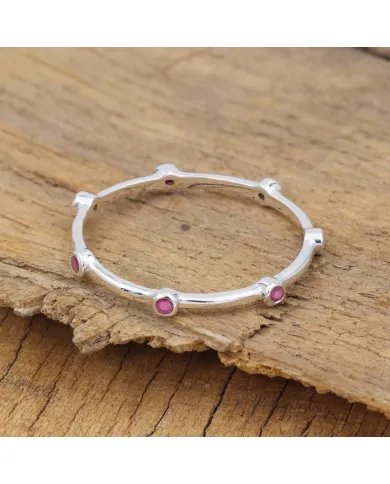 Ruby Gemstone Ring in 925 Sterling Silver - Minimalist Jewelry