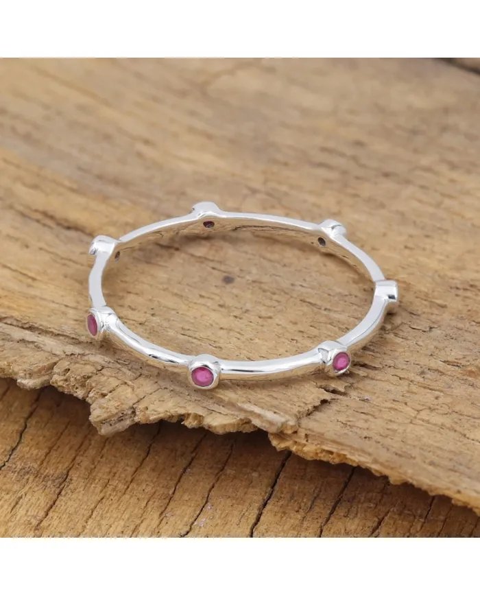 Ruby Gemstone Ring in 925 Sterling Silver - Minimalist Jewelry